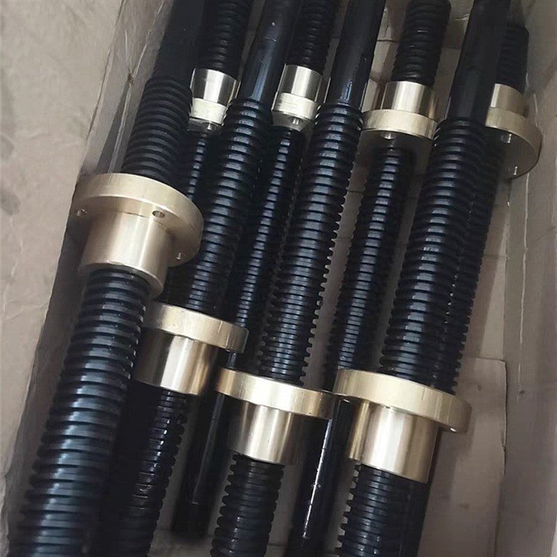 工厂加工45钢发黑梯形丝杆左右璇丝杠多头细牙螺杆铜圆柱螺母套装