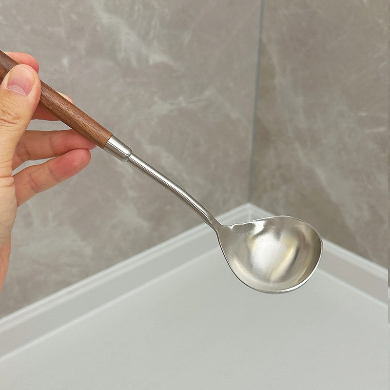 304不锈钢木柄小锅铲迷你炒菜勺汤勺铲子厨具家用不粘锅铲勺套装