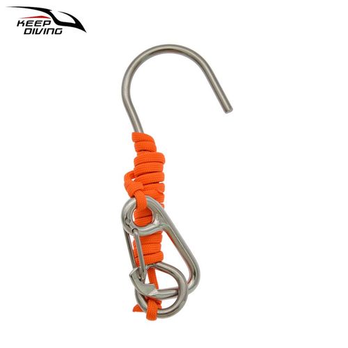 水肺潜单头316不锈钢礁石流钩单爪勾安全绳耐海水简易钩安全弹扣