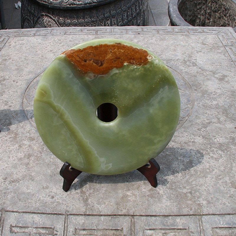 高档天然阿富汗青玉平安扣摆件玉器工艺品和氏璧摆饰精美礼品供应