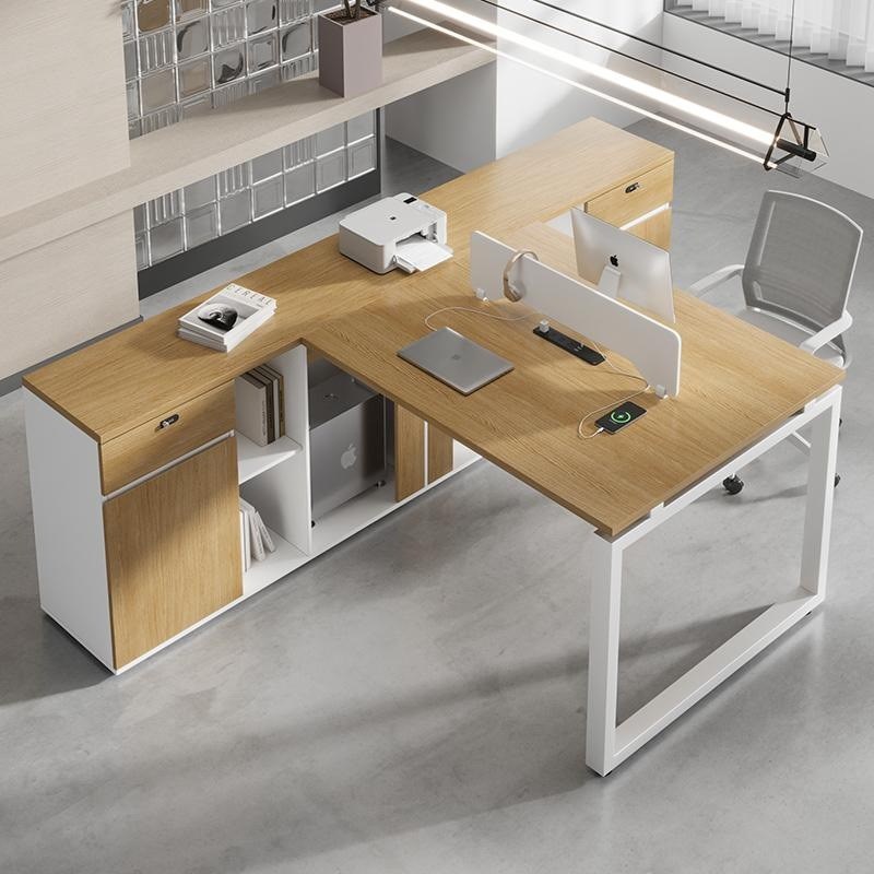 职员桌工位办公桌椅组合双人对坐面对面2人4人带柜储物桌