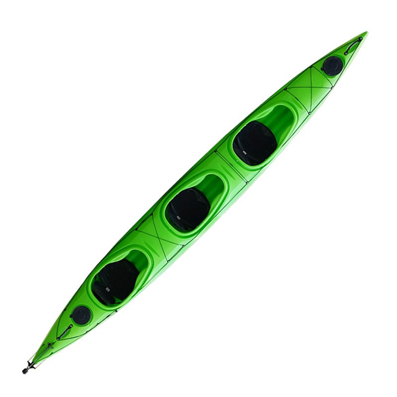 三人海洋舟座舱式皮划艇滚塑塑料船拓展训练用艇休闲娱乐比赛小船