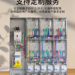 相六户透明电表箱 6表位家用 江西款 出租屋用电表配电箱整套