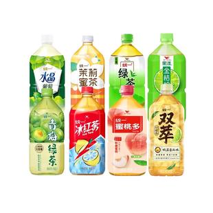 统一饮料1升蜜桃多冰红茶青梅绿茶金桔水晶蜜茶双萃柠檬茶大瓶yb
