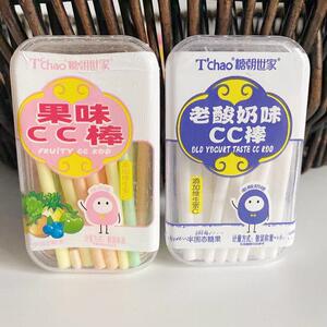 糖朝世家果味CC棒老酸奶味综合味酸甜吸管糖玩具糖CC乐糖果500g
