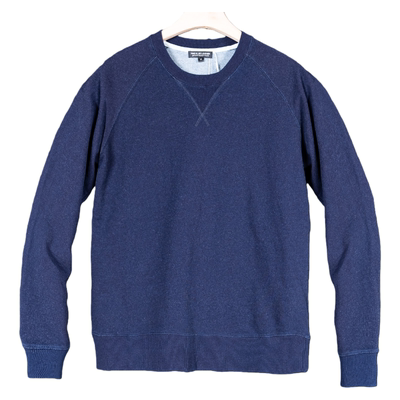 插肩袖亨利衫.新款男式春秋复古做旧水洗圆领纯色纯棉套头卫衣