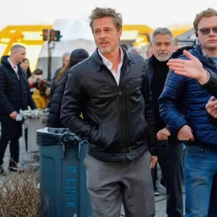 布莱德•皮特同款牛皮夹克.男春秋植鞣牛皮复古做旧翻领短款皮衣