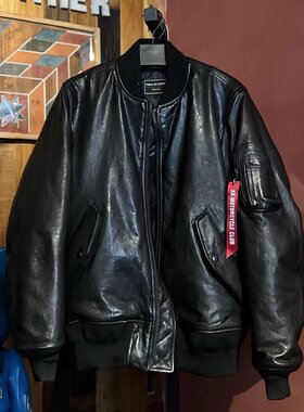 KK-MA1水洗皮棉服.男女冬保暖防寒复古做旧原生态植鞣绵羊皮夹克