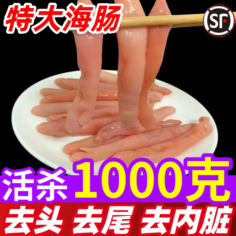 海肠新鲜速冻鲜活沙虫海捕免处理海肠皮海肠捞饭商用海鲜1000g