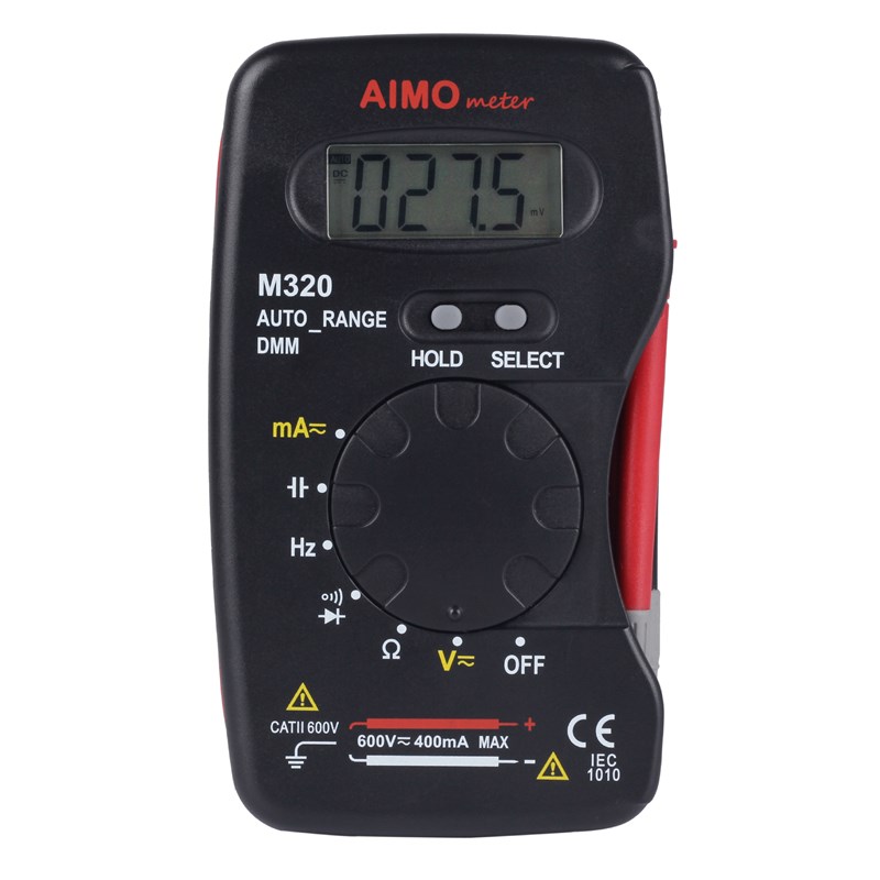 AIMOMETER M320 4000字自动量程笔记本型手持数字万用表电容测试