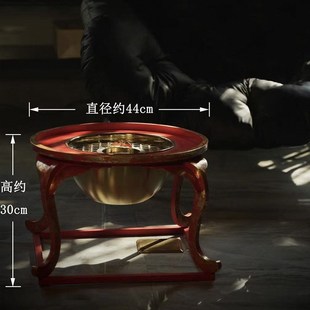 立木堂纯手工大漆碳炉茶几围炉煮茶茶空间中式复古茶桌碳炉桌炉几