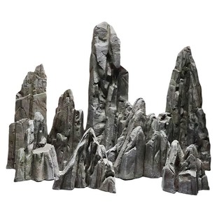 仿真玻璃钢石头摆件室内石块造景庭院花园装饰岩石假山景观假石头