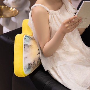 创意中国风背有靠山抱枕沙发办公室护腰靠枕座椅腰靠学生椅子靠垫