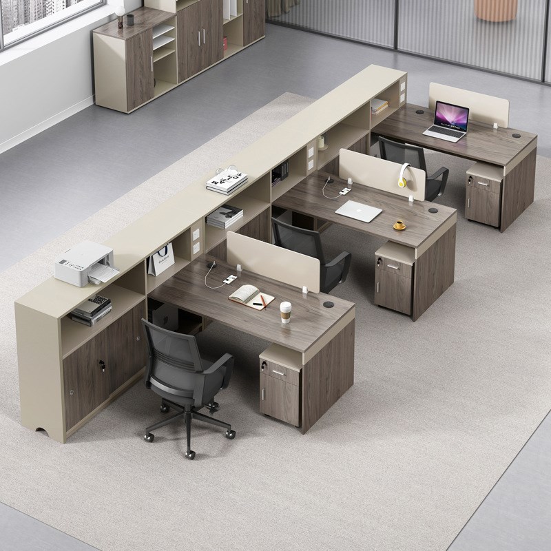 财务桌职员办公桌椅组合简约现代4/6人位屏风卡位办公室全套家具