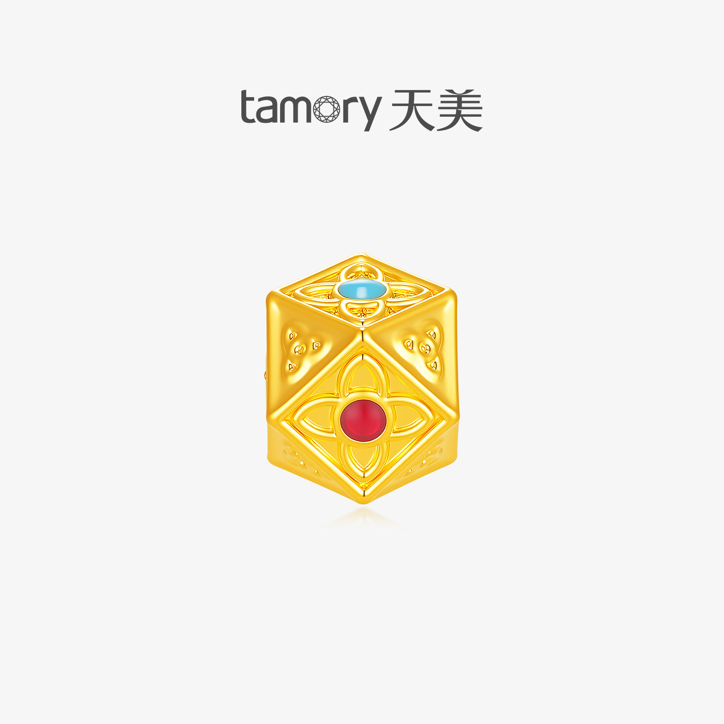 天美珠宝999足金唐八棱转运珠