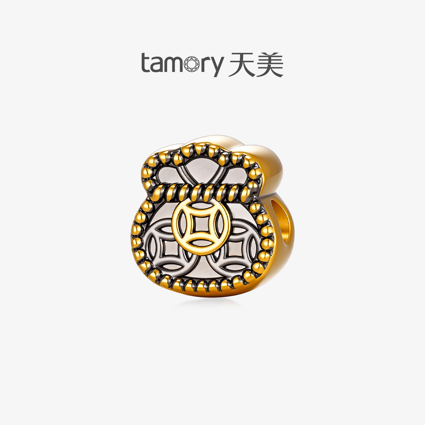 天美珠宝黄金配件足金钱币福袋转运珠男女款手工DIY配饰送人礼物