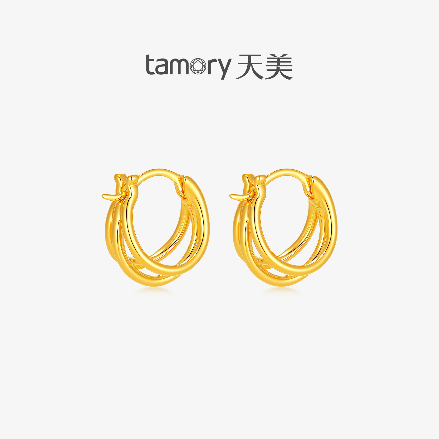 天美珠宝足金999猫爪耳扣