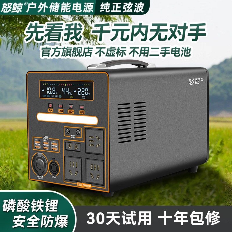 220V户外移动电源1000W自驾游笔记本电脑充电宝便携大容量直播带