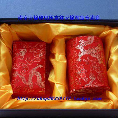 南京云锦研究所 吉祥云锦 工艺品 办公摆设 云锦笔筒名片盒
