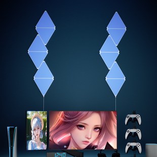 洞洞板磁吸款超薄款智能奇光板量子灯三角形拼接幻彩电竞房氛围灯
