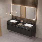 9W公共卫生间大理石洗手台双盆浴室柜组合厕所定 制大尺寸洗脸X20