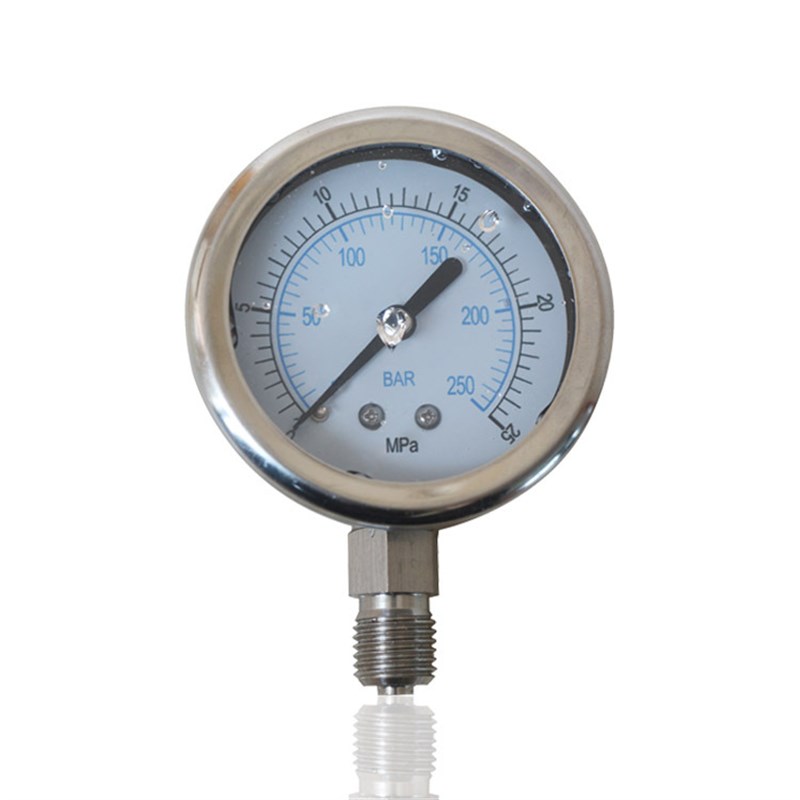 全钢压力表不锈钢耐震充油加液注油液压防振径向立装YN60BF 25MPA