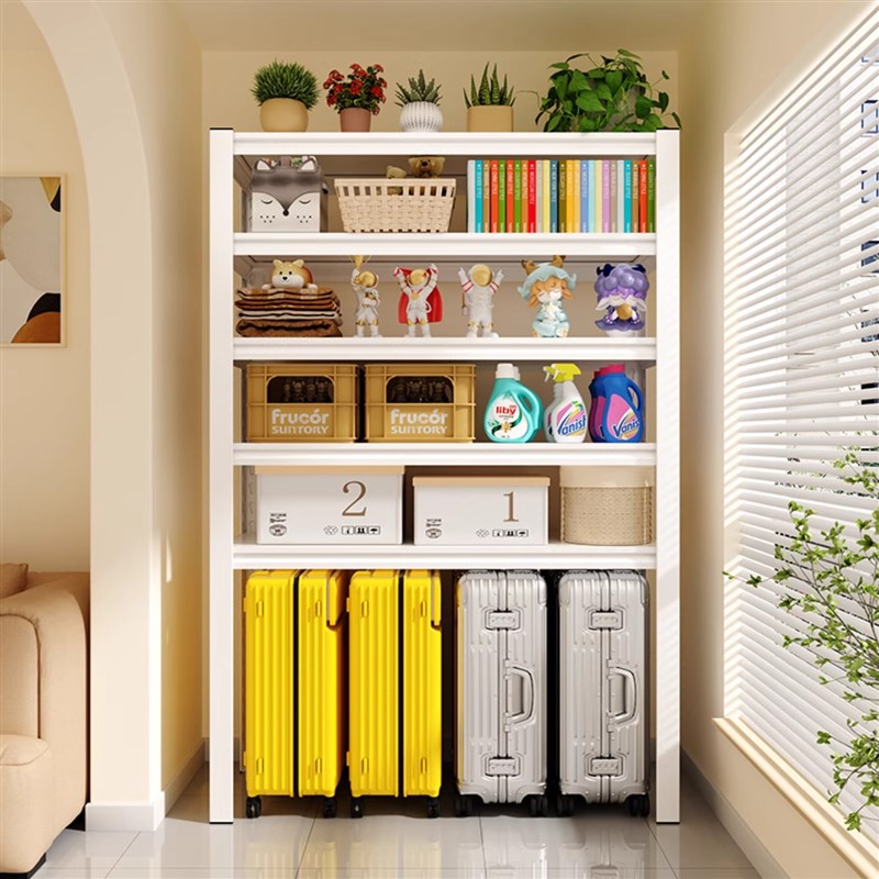 家用货架置物架落地多层阳台杂物储物架行李箱收纳架下空角钢架子