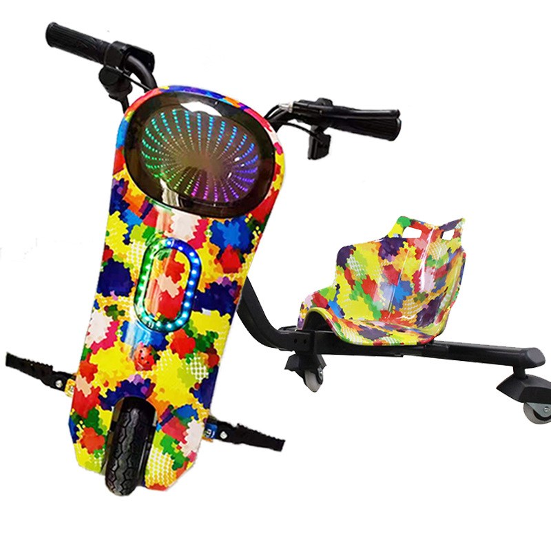 新款儿童电动三轮漂移车广场专甩尾可飘移炫酷隧道灯光漂移卡丁车