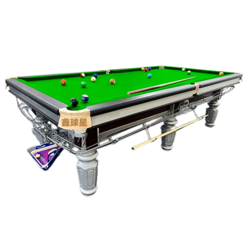 鑫球星台球桌牌黑8商用中式台美式黑八球桌标准型桌球台案子