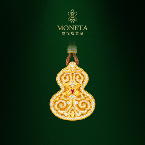 MONETA葫芦足金红宝石吊坠