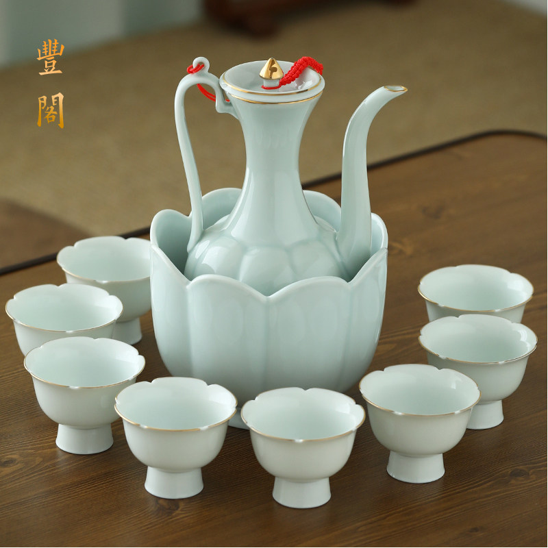 温酒壶烫酒热酒壶老式温酒器仿宋瓜棱手执壶温酒装