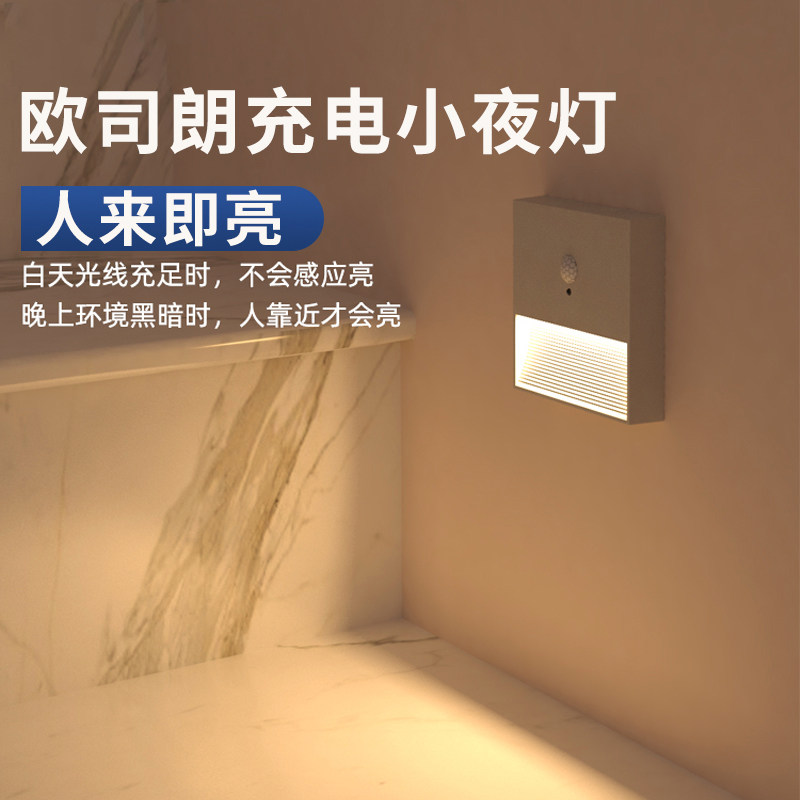 充电池式体自动感应灯过道楼道走廊床头口