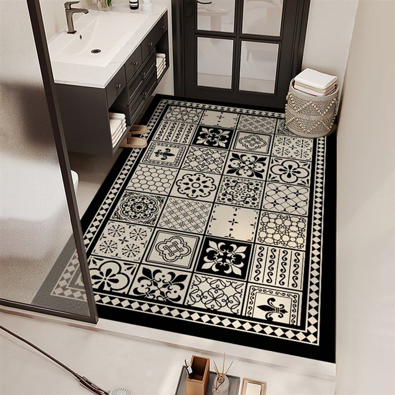 浴室地垫硅藻泥吸水洗手台卫x生间大尺寸全铺整铺地毯门口防滑脚