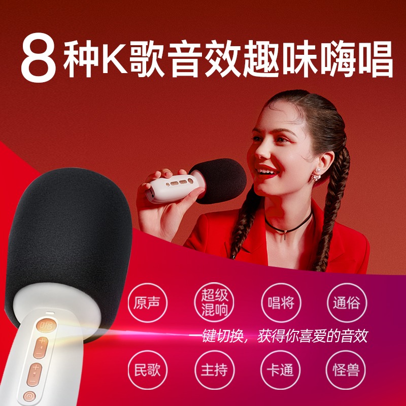 唱吧麦克风小唱K歌宝C10话筒音响一体麦克风无线蓝牙家用儿童