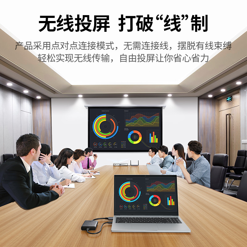 绿联无线投屏器同屏hdmi投屏传屏到电视机墙上转接器设备台式电脑