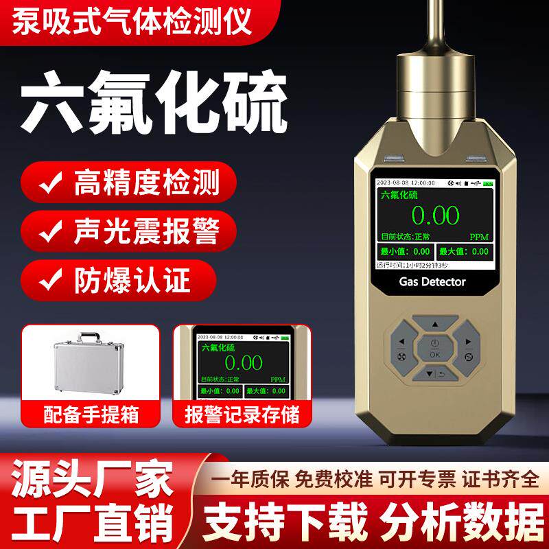 泵吸式六氟化硫气体检测仪便携式测浓度报警仪有害气体探测报警器