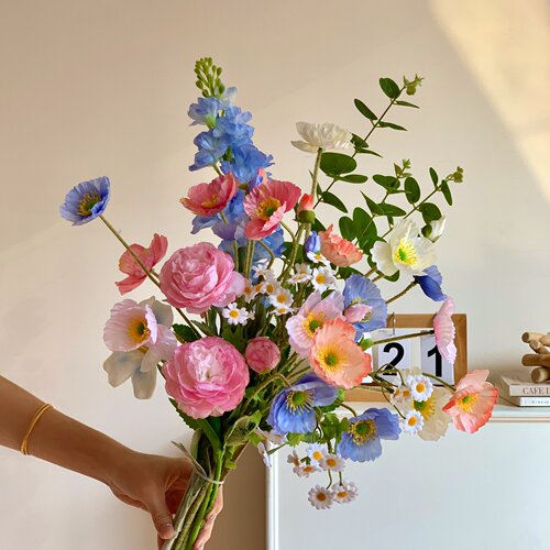 手捧花花束拍照道具仿真花虞美人