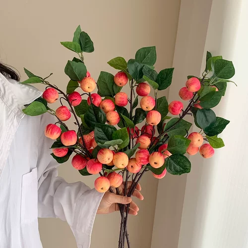 仿真花苹果果树枝假花平安喜乐