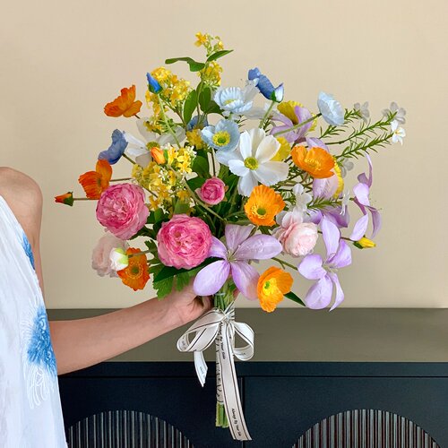 毕业手捧花仿真花成品花束假花