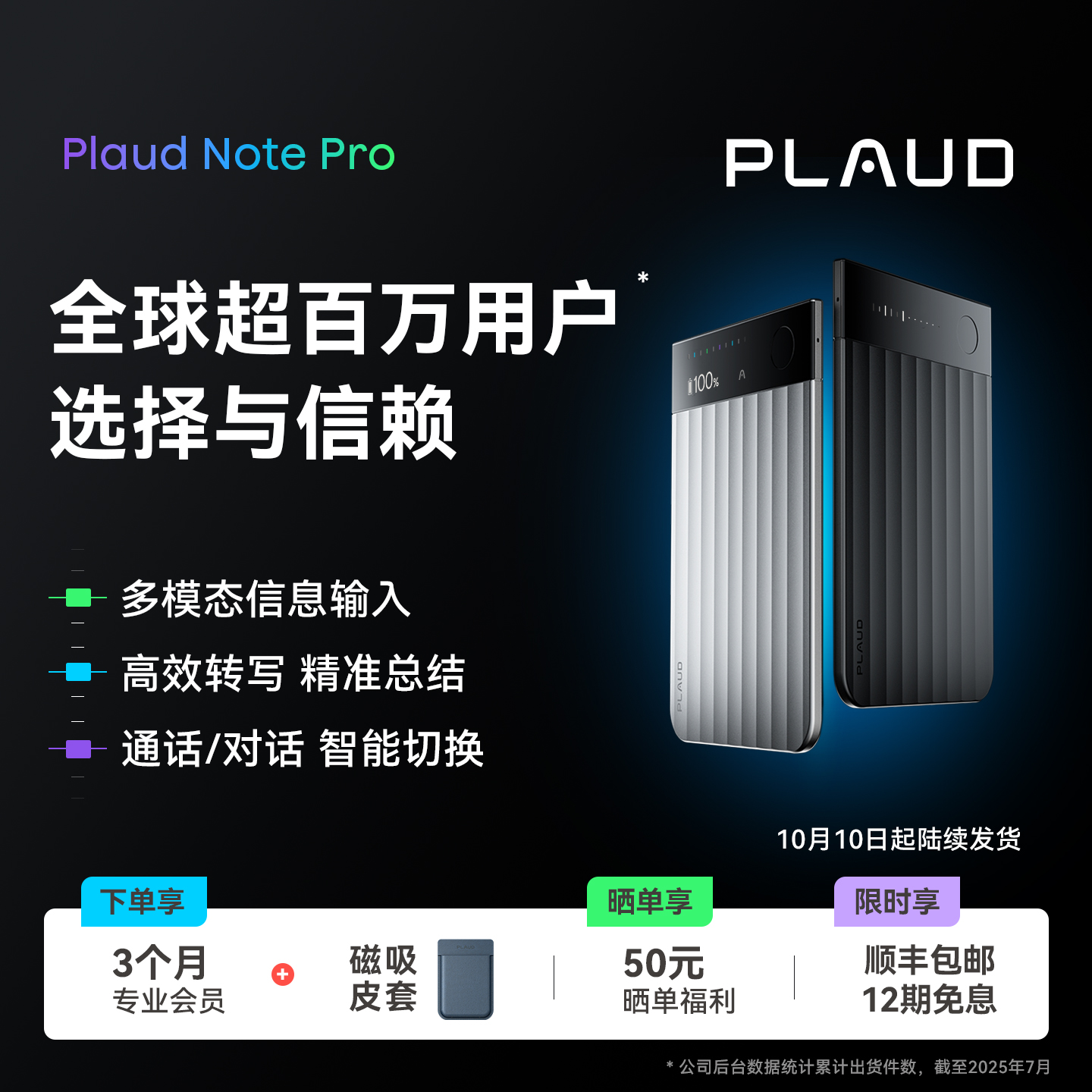 【火热预售】Plaud Note Pro AI纪要设备 录音笔转写智能会议纪要