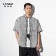 宽松休闲舒适水洗牛仔半袖 CAISEDI 男 男士 夏季 凯施迪翻领短袖 衬衫