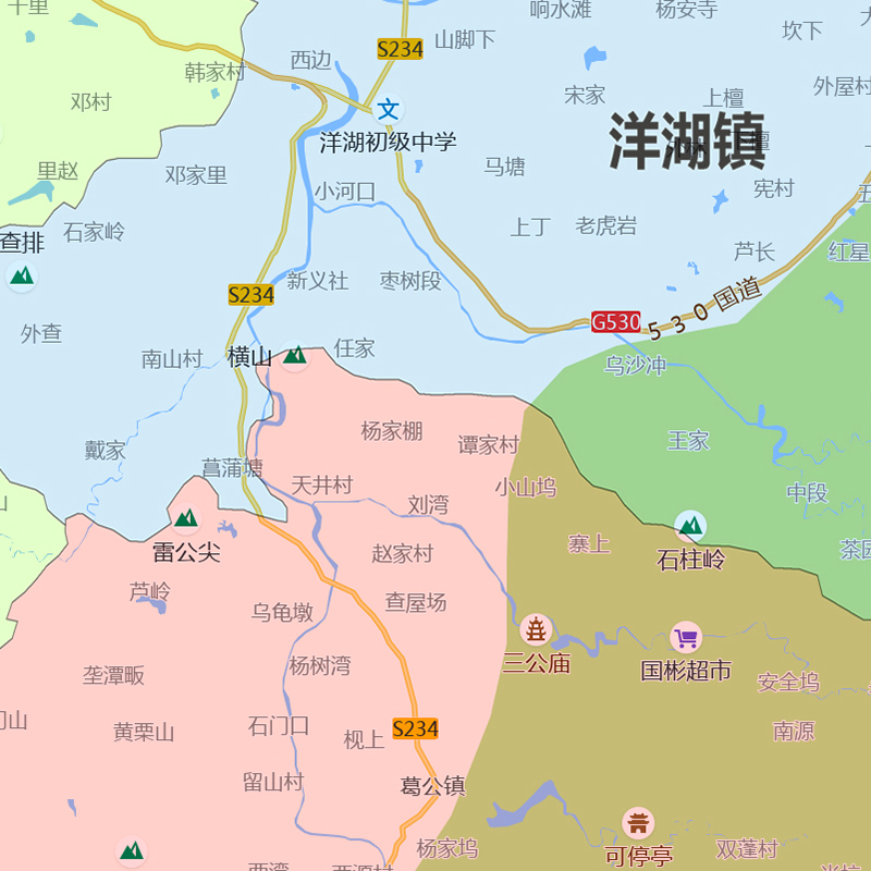 东至县地图1.15m池州市折叠版客厅装饰画沙发墙壁画会议室贴画
