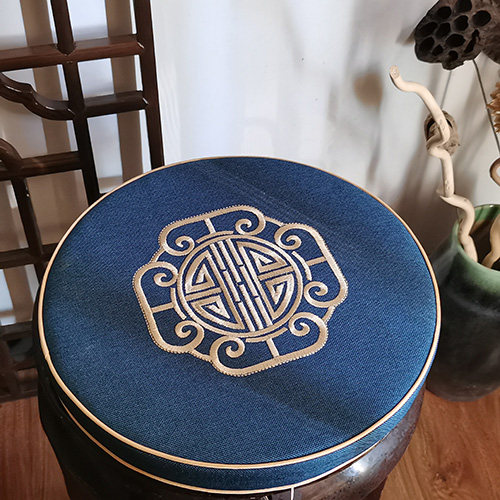 圆垫鼓凳红木圆形坐垫实木古筝凳藤椅餐椅垫防滑圆垫定制