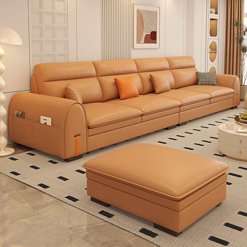 柏丝纳现代奶油风客厅猫抓布沙发大小户型三人位布艺沙发