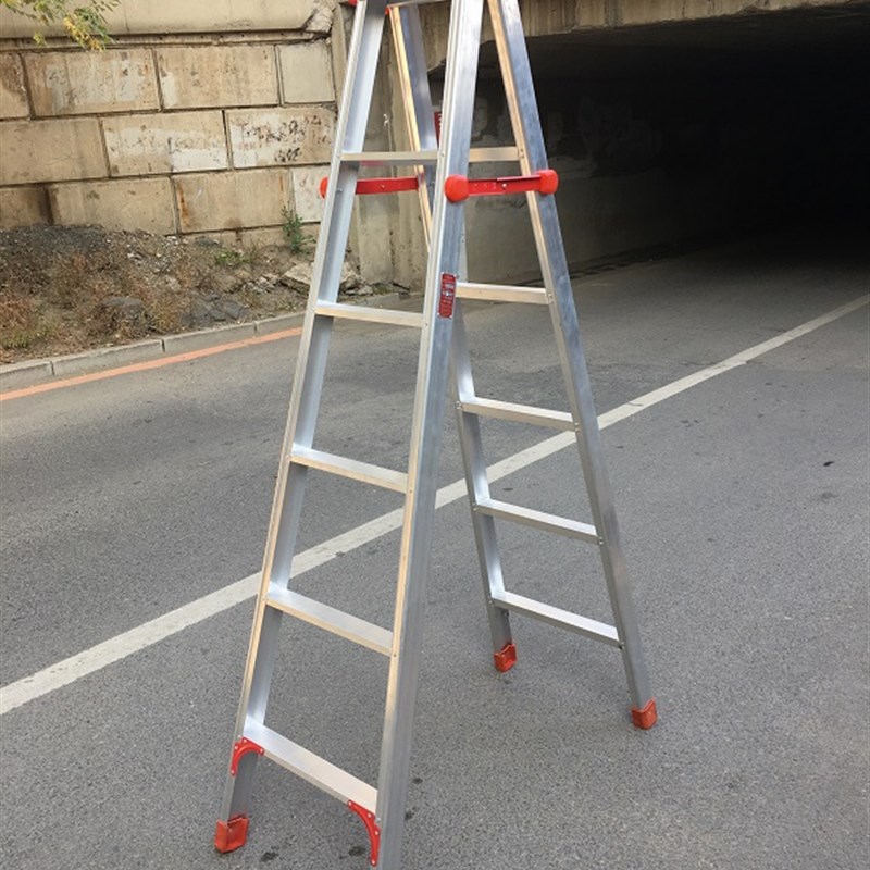 加厚铝合金人字梯双侧工程梯折叠合梯登高梯阁家用梯应用焊接技术