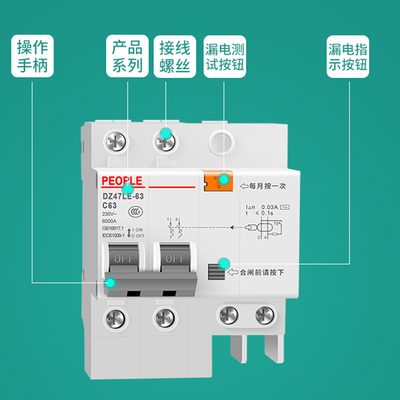 DZLE漏电保护器断路器LE家用总关电闸短路过欠压保护