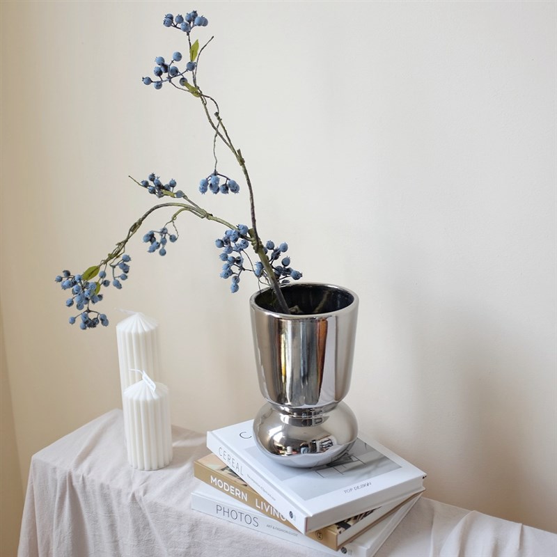 现代电镀陶瓷花瓶花器花艺样板间客厅创意摆件