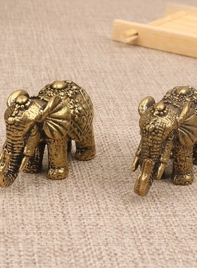 大象一对门口黄铜吸水象招客厅财位酒柜装饰品吉祥物大号铜象