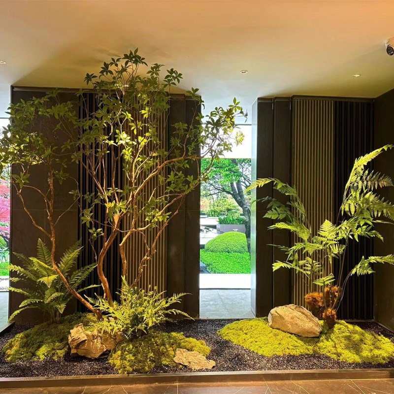 高端马醉木橱窗造景仿生植物室内装饰树大型假树简约景观仿真绿植