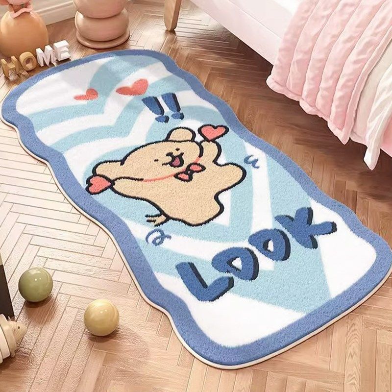 汉堡线条小狗房间床边地毯儿童卧室长条地垫爱仿羊绒新款飘窗垫,居家布艺,地毯,淘宝优惠券,粉丝福利购,淘宝优惠卷